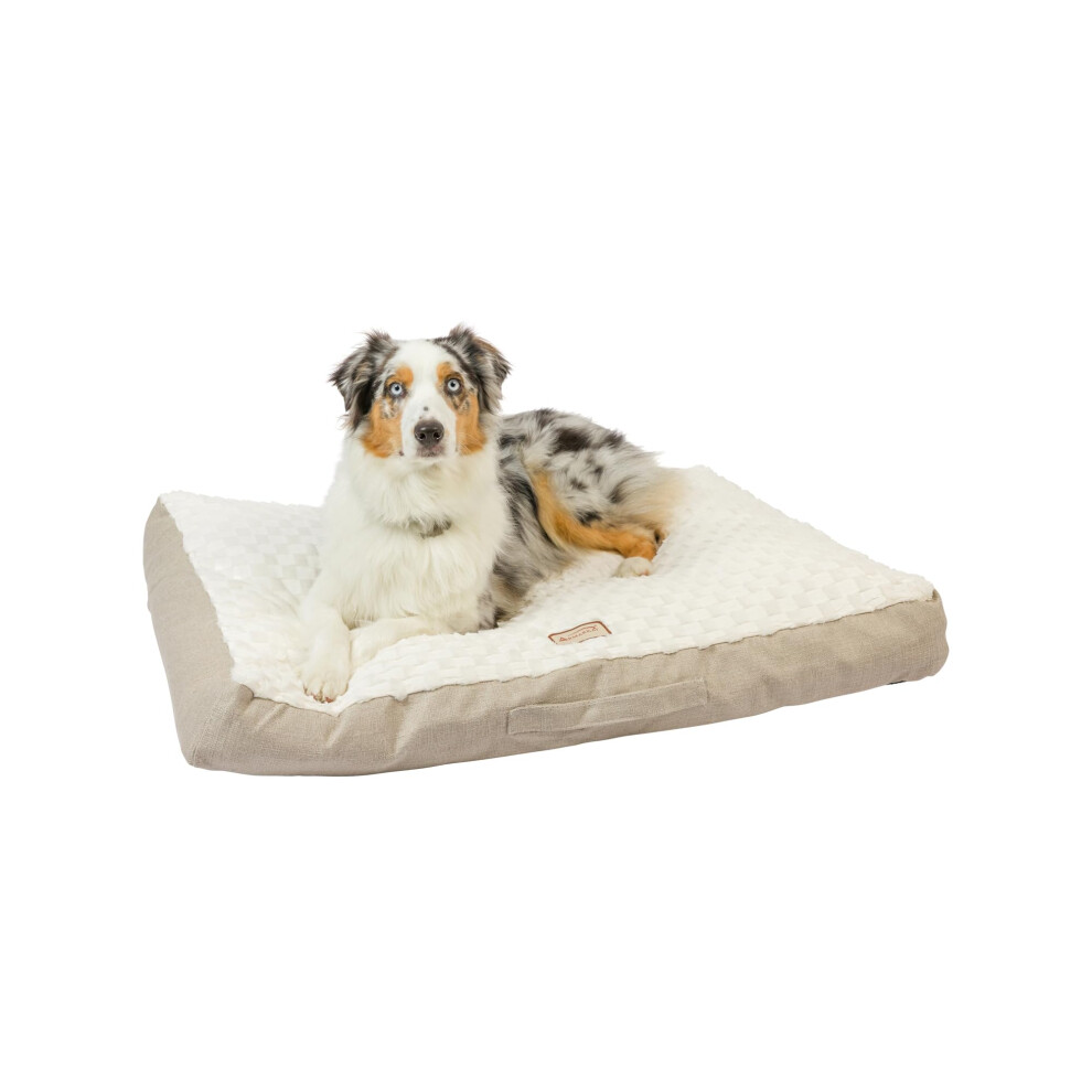 Photos - Bed & Furniture Armarkat Mat Model M12HMB/MB-L Large with Handle Dog Crate Mat with Poly Fill Cushion & Removable Cover Beige/White 
