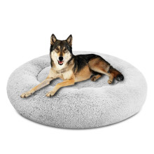 SAVFOX Plush Calming Donut Dog Beds for Small Dogs Medium Large & X-Large Breeds Comfy Cuddler Dog Bed and Cat Bed in Faux Fur Washable Multiple
