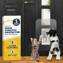 Heavy Duty Door Protector and Dog Scratch Guard 18x12 Transparent Cat Scratch Protector Easy-to-Install Anti Scratch Door Guard for Dogs and Cats