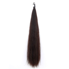 Y.J TAILS Extensiones de cola de caballo con lazo trenzado de crin de caballo, parte inferior de corte romo, 34-36 pulgadas de largo y 1 libra de