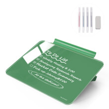 TSJ OFFICE Klein desktop-whiteboard - Glas droog uitwisbaar bord 8 x 6 inch tafelblad-schildersezel-whiteboard met standaard bureaubordbuddy voor kun