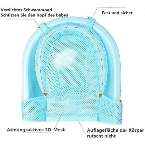 Baby Bath Mat, Adjustable Newborn Baby Mesh Bathtub Seat, Comfortable Bath