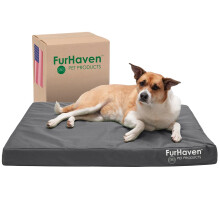 Furhaven Wasserabweisendes Kühlgel-Hundebett für große/mittlere Hunde bis 25 kg