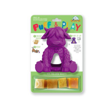 Yeti Dog Chew Puff and Play Interactive Dog Toys Nuggets Dog Treat Dispenser Teething Behavior Training for Light to Moderate Chewers (Purple - Ya
