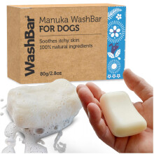 Saponetta shampoo per cani per alleviare il prurito della pelle - 2,8 once - Sapone concentrato per cani per pelli sensibili con manuka naturale