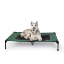 K&H Pet Products Outdoor Elevated Dog Cot Breathable Cooling Elevated Cot Hammock Pet Bed for XL Dogs Washable Mesh Cover Raised Metal Frame Coll