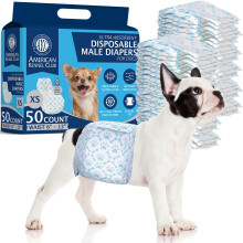 American Kennel Club Mannelijke Hond Wrap Wegwerpluiers met Vochtigheidsindicator X-Small 50 Count