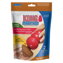 KONG Marathon - Medium Hondenspeelgoed Kauwsnoep - Pindakaassmaak, Graanvrij - 2 Pack