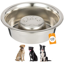 Neater Pet Brands Slow Feeder Bowl Stainless Steel - Dog Bowls to Slow Down Eating - Fit Elevated Feeders (530 Grams)