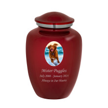 Mainely Urns Homage Urna per cremazione di animali domestici di grandi dimensioni con foto personalizzata per ceneri di animali domestici - Urna