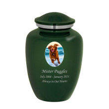 Mainely Urns Omage Urna per cremazione di animali domestici di grandi dimensioni con foto personalizzata per ceneri di animali domestici - Urna p