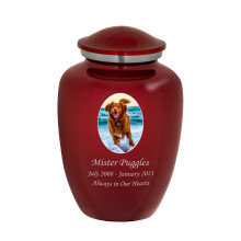Mainely Urns Homage Urna per cremazione per animali domestici con foto personalizzata media per ceneri di animali domestici - Urna per animali do