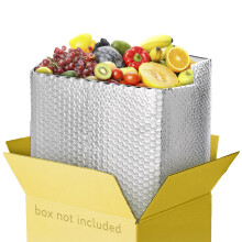 Amiff Paquete de 50 forros tιrmicos para cajas de 10 x 10 x 10, tamaρo de caja, cajas de envνo en frνo metalizadas con fondo reforzado, 10 x 10 x