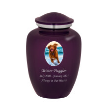 Mainely Urns Homage Urna per cremazione di animali domestici di grandi dimensioni con foto personalizzata per ceneri di animali domestici - Urna