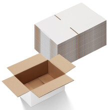Calenzana 9x6x4 Versandkartons, Set mit 25 weißen Wellpappkartons zum Verpacken von Postsendungen für kleine Unternehmen