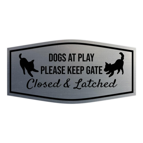 Letrero con lema Lita Fancy Paws Dogs at Play Please Keep Gate Closed ...