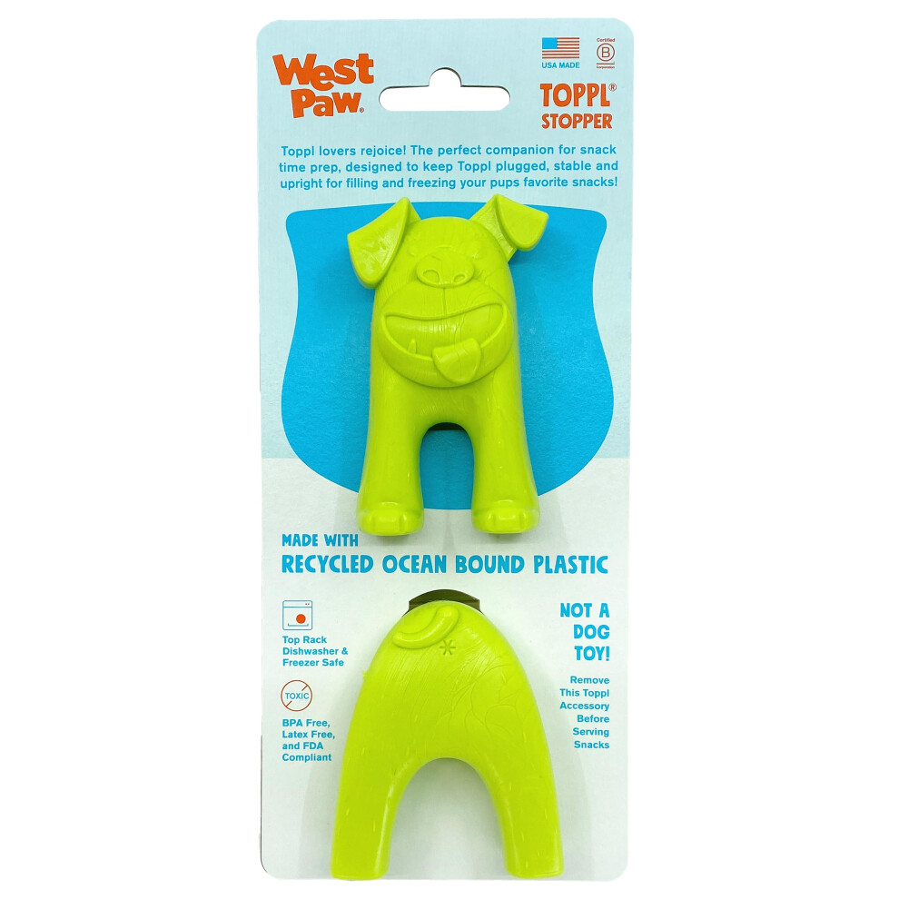 WEST PAW Toppl Stopper 2-Pack in Granny Smith - Designed for Dog Enrichment Accessory That Fits All Toppl Dog Toy Sizes - Makes Meal & Treat Prep Ea-image-OPC-PN2MB96-NEW