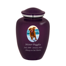 Mainely Urns Homage Urna per cremazione per animali domestici con foto personalizzata media per ceneri di animali domestici - Urna per animali do
