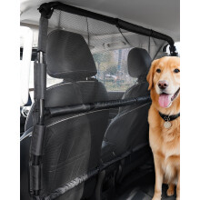 VEVOR hondenautobarri?e 50"" brede autoverdeler voor voorstoelen installatie voertuig huisdierbarri?e met doorzichtig gaas universeel passende hondena