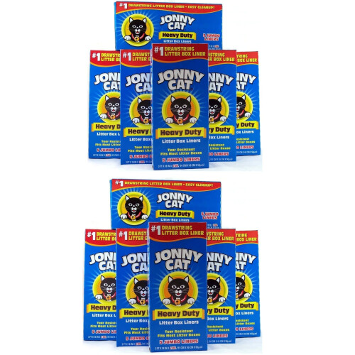 Jonny Heavy Duty Kattsandslda Liners (Pack med 12) Kattsand Box Liners Jumbo 5 Liners Box 1