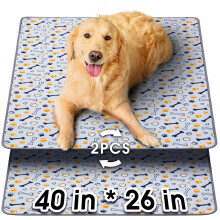 Hompet Wasbare Pee Pads voor Honden 40""x26"" 2-Pack Dikke Zware Absorptievermogen Herbruikbare Pee Pads Voorkomen Lekkage Antislip Huisdier Traini