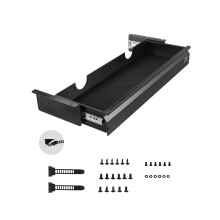 VEVOR 26"" Cassetto largo sotto la scrivania Estraibile sotto la scrivania Cassetto estraibile montato su attacco Nascosto Desktop Storage Organiz