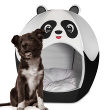 Maccabi Art Panda Theme Dog Bed - Cute Igloo Style Pet Bet - Fits Small Dogs Puppies Cats - Pillow Insert with Plush Lined Interrior Non-Slip Iglo