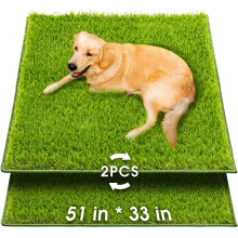 Hompet Kunstgras voor honden 51""x33"" Professionele hondengrasmat Gemakkelijk schoon te maken met afvoergaten Zindelijkheidstraining Pad en vervan