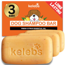 KELEBS Citrus Dog Bar Soap Anti-Itching Allergy Relief Soap Bar. Natural Argan & Castor Oil Shampoo Bars With Deodorizing Essential Oils For Smelly