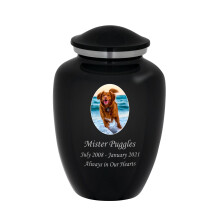 Mainely Urns Homage Urna per cremazione di animali domestici di grandi dimensioni con foto personalizzata per ceneri di animali domestici - Urna
