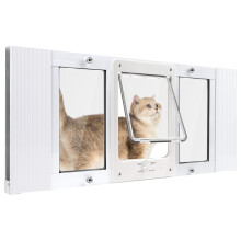Petoasis Haustiertr fr Fenster, geeignet fr Fensterbreiten von 78,791,4 cm, schnell anzubringender Katzentr-Fenstereinsatz, 4 Verriegelungsm