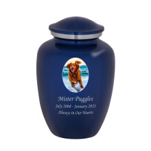 Mainely Urns Homage Urna per cremazione di animali domestici di grandi dimensioni con foto personalizzata per ceneri di animali domestici - Urna