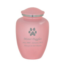 Mainely Urns Homage Urna per cremazione media con incisione personalizzata della zampa di cane per ceneri di animali domestici - Urna per animali