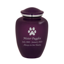 Mainely Urns Homage Urna per cremazione media con incisione personalizzata della zampa di cane per ceneri di animali domestici - Urna per animali