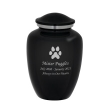 Mainely Urns Homage Urna per cremazione di grandi dimensioni con incisione personalizzata della zampa di cane per ceneri di animali domestici - U