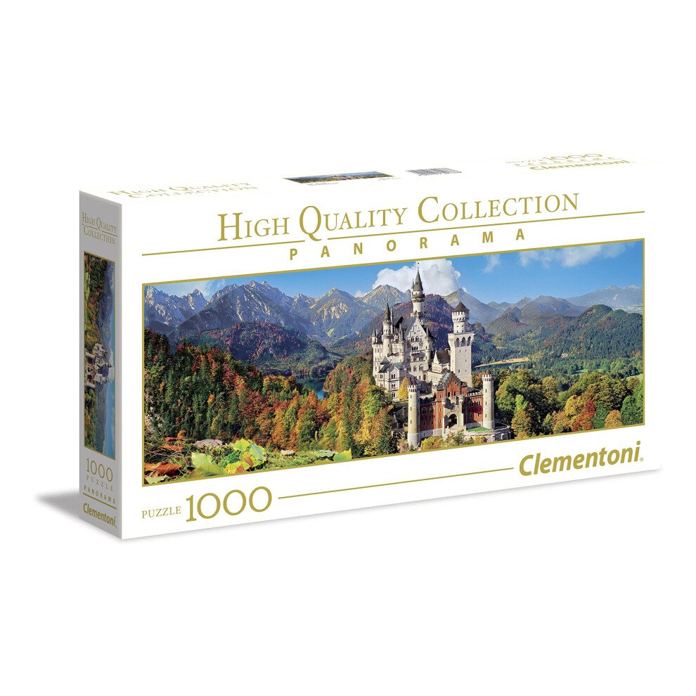 New Clementoni 39438 -39438-High Quality Collection Panorama-Neuschwanstein-1000 Pieces, Multi-Colour 8005125394388