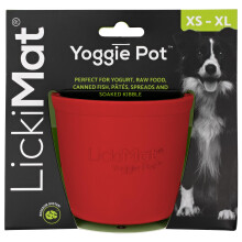 LickiMat Yoggie Pot For Dogs Distraction, Fun & Enrichment Red