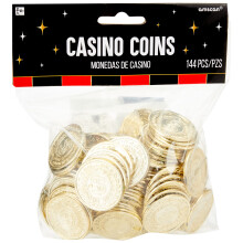 Auffällige Casino Goldmünzen - 7,50" x 5,62" (144er Pack) - Premium & Langlebig - Ideal für Spiele, Partys & Geschenke