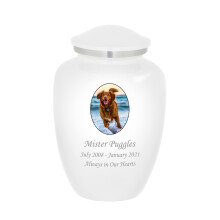 Mainely Urns Omage Urna per cremazione di animali domestici di grandi dimensioni con foto personalizzata per ceneri di animali domestici - Urna p