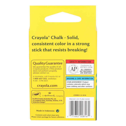 Crayola Crayola Colored Low Dust Chalk 12Ct 2
