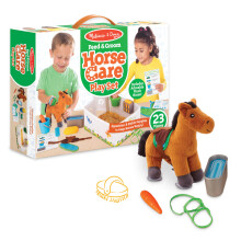 Melissa & Doug Voer & Verzorg Paard Speelset Met Pluche Dier (23 stuks) - Rollenspel Paard Pluche Speelgoed Voor Peuters 1+