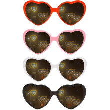 4pcs 3d Heart Sunglasses with Heart Effects Special Heart-shaped Sunglasses