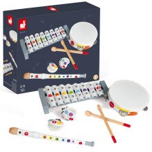 Janod Confetti 4 Piece Wood Musical Instrument Set - 11.22 " Tall - Ages 2+ - J07600