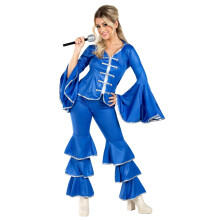 Fun Shack 70 Costume da discoteca per donna Blue Flares Disco Queen Tuta Abito da ballo retr? per feste Medio