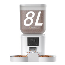 Alimentador automtico para gatos para 2 gatos - 8L/34 tazas Dispensador automtico de alimentos de gran capacidad con pantalla LCD 2 bandejas de