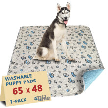 Wasbare plaspads voor honden, 1 verpakking, herbruikbare puppypad, absorberend werpkussen met botprint, antislip, waterdicht, huisdiertraining voor b