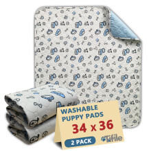 Wasbare plaspads voor honden 2-pack Herbruikbare puppypads Absorberende werppads met botprint Antislip waterdichte huisdiertrainingpads voor bankkrat
