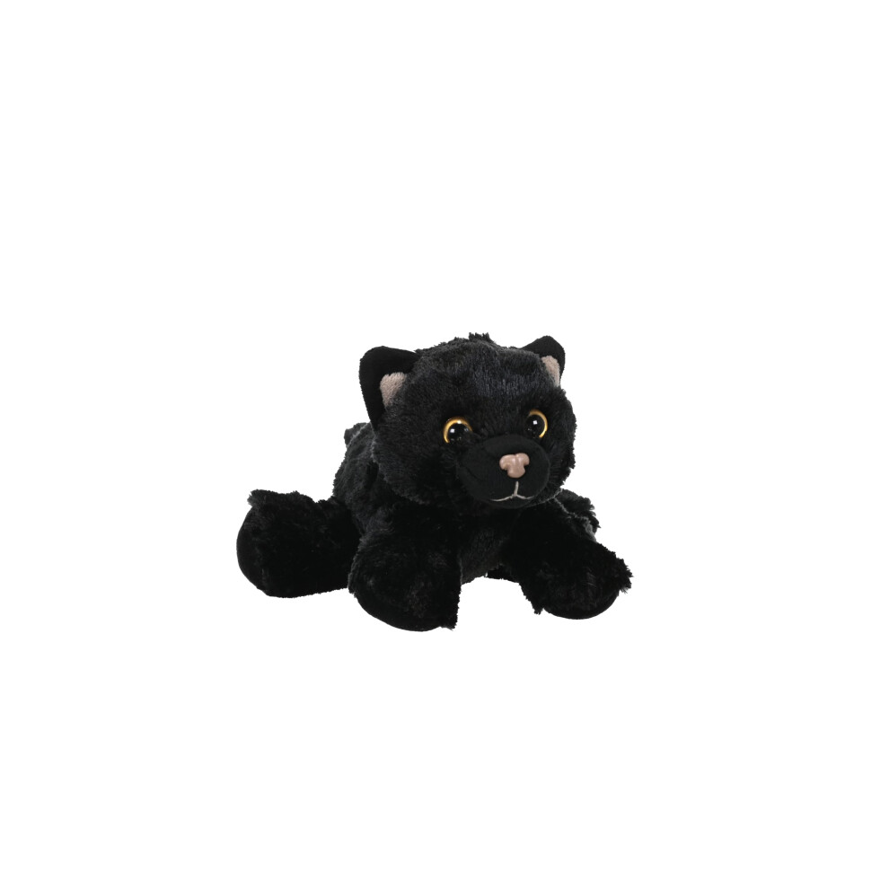 Wild Republic 18089 Hug'ems Soft Toy, gifts for Kids, Cat Cuddly Toy 18cm, Black