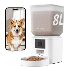 Mangeoire automatique pour chiens et chats avec camra et WiFi 8 L/34 tasses, vision nocturne 1080p, WiFi 2,4 et 5 G, conversation bidirectionn