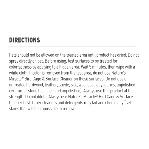 Nettoyant pour cage  oiseaux et surfaces Nature's Miracle 2